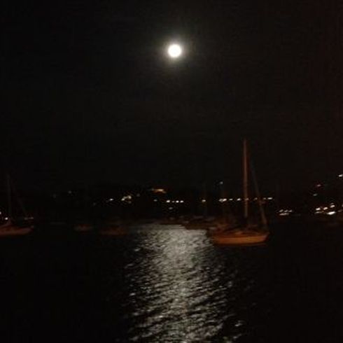 Ein Hafen im Mittelmeer bei Nacht. (Foto: Sabine Wilke